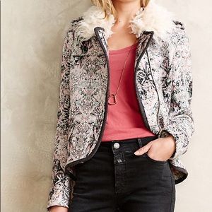 NWT Anthropologie Elevenses Paisley Moto Jacket